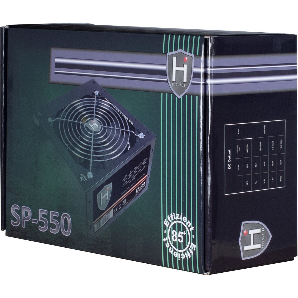 EAN 4260133125926 - Inter-Tech HIPOWER SP-550 unidad de fuente de alimentación 550 W 20+4 pin ATX ATX Negro imagen 4