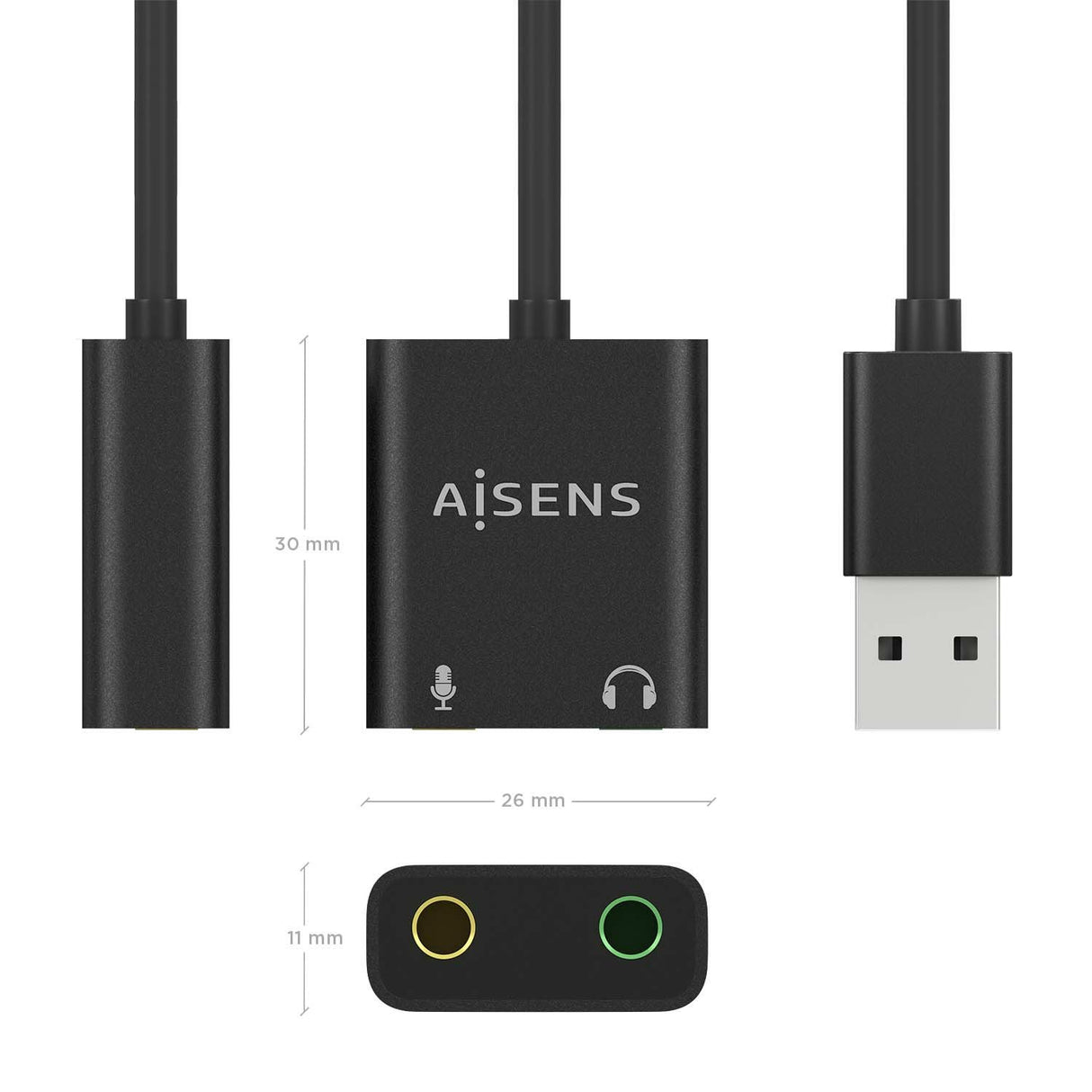 EAN 8436574709803 - AISENS A106-0769 cambiador de género para cable 2x 3.5 mm imagen 3