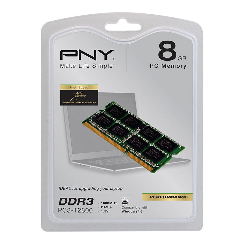 Memoria Pny 8gb Ddr3 1600mhz 1 X 8 Gb Sod8gbn12800