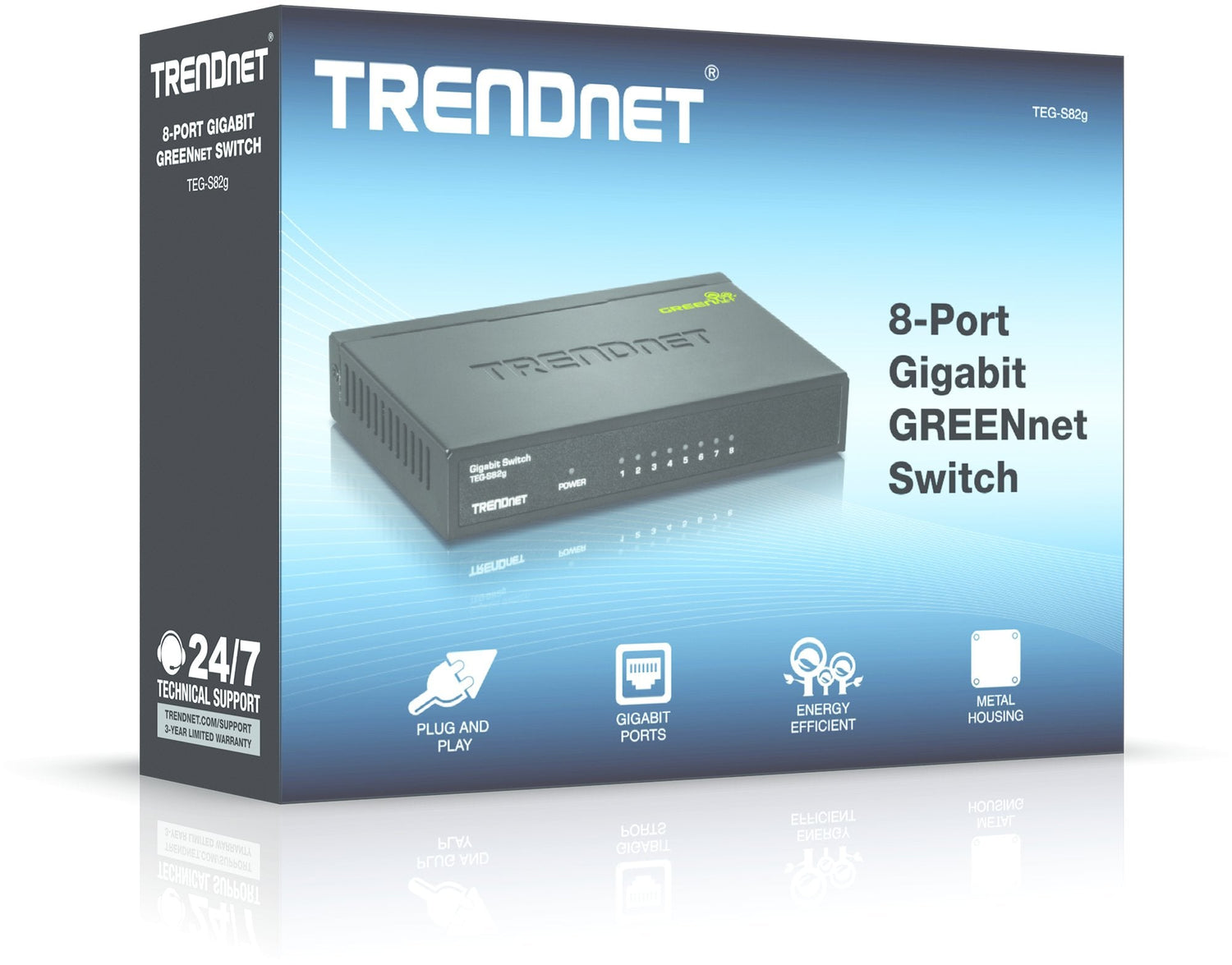 Switch Trendnet Teg-S82g 8 Puertos Rj-45 Gigabit 10 100 1000