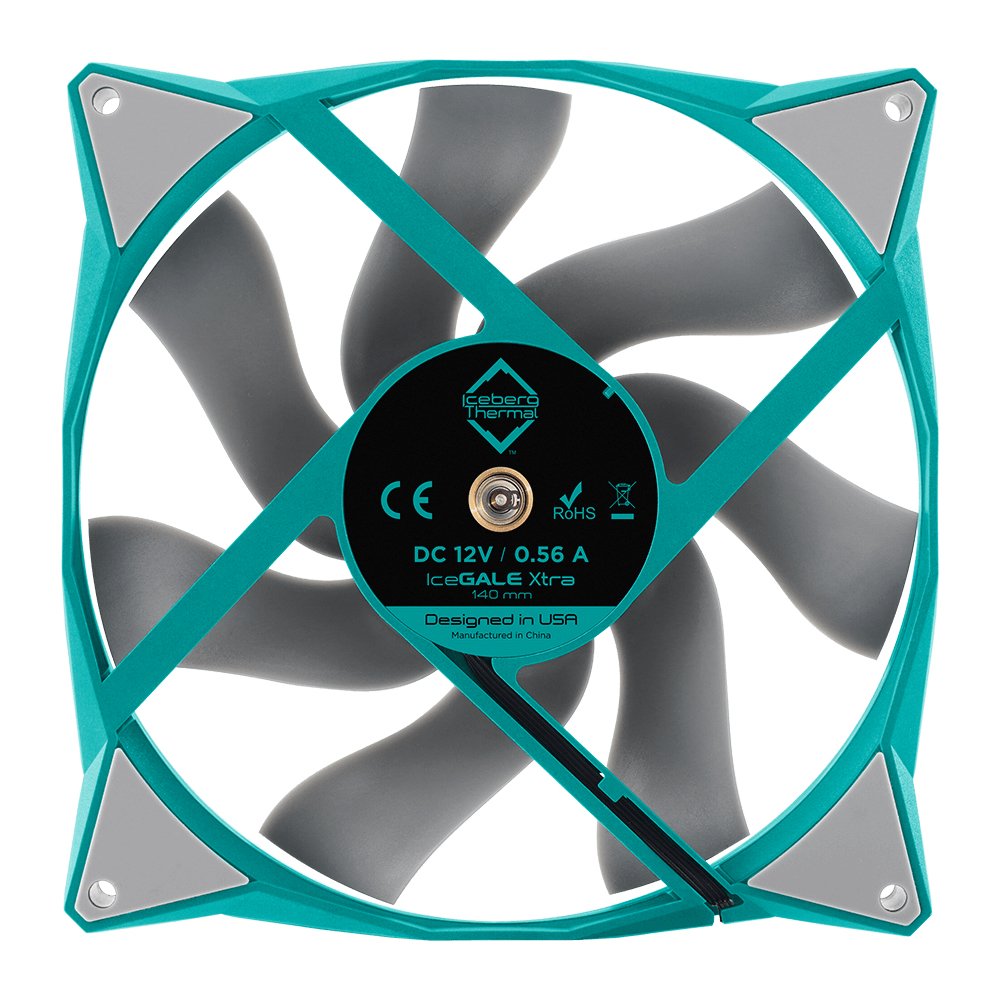 EAN 1230000071154 - Iceberg Thermal IceGALE Xtra Carcasa del ordenador Ventilador 14 cm Verde azulado 1 pieza(s) imagen 3