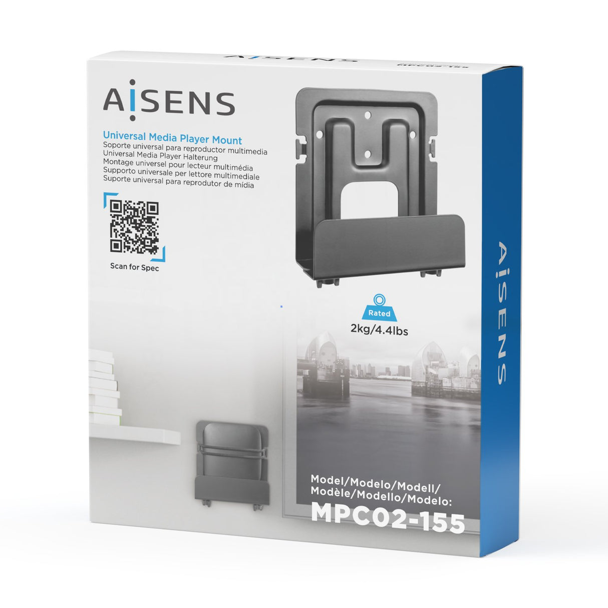EAN 8436574708578 - AISENS MPC02-155 soporte de CPU Soporte de CPU para instalación en pared imagen 4