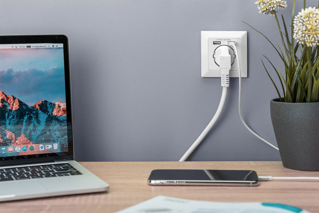 Digitus Da-70613 Toma De Corriente 2x Usb Blanco