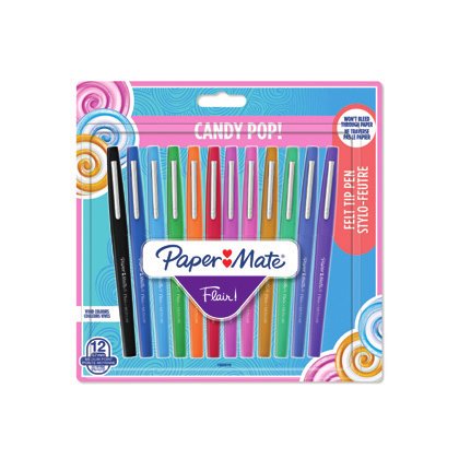 Papermate Flair Candy Pop Bolígrafo De Gel Con Tapa Multicolor Medio 12 Pieza(S)