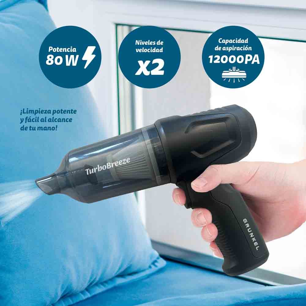Aspirador De Mano Con Batería Grunkel Carforce2 Autonomía 25 Min 80w