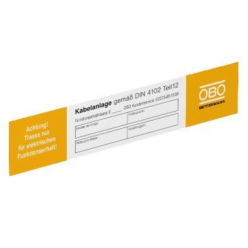 Obo Ks-E De Kennzeichnungsschild F.Funktionserhalt 250x43mm Pvc 7205423