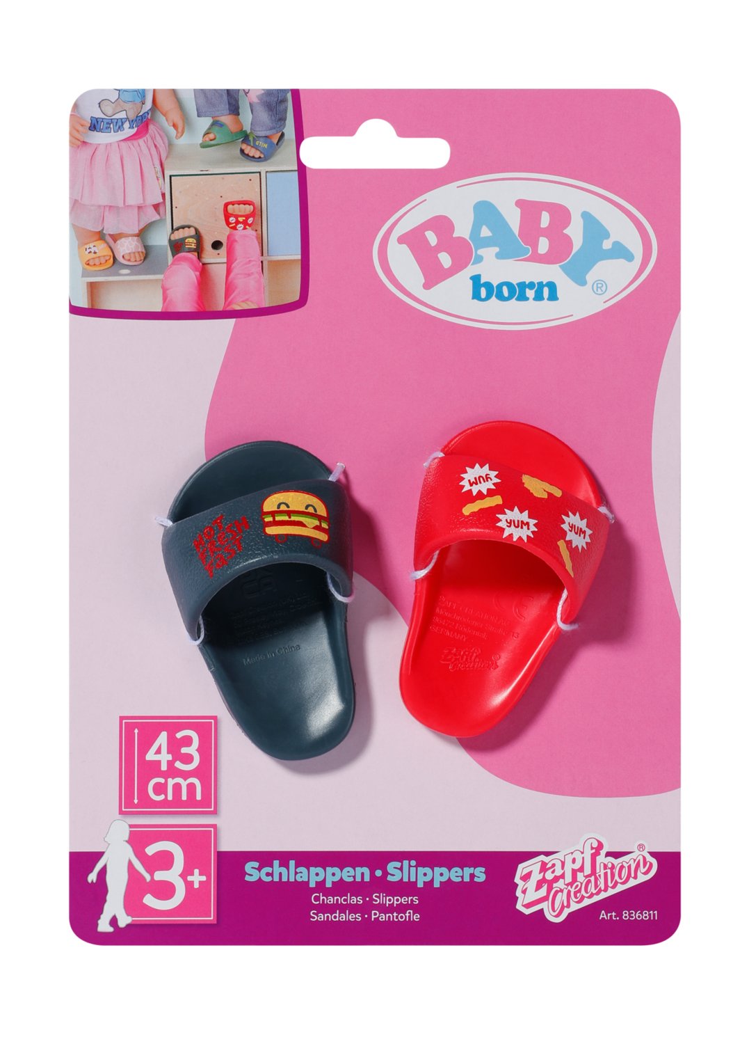 Zapf Creation Baby Born® Zapatillas De Baño 43cm, Accesorios Para Muñecas Artículos Surtidos, Un Par 836811
