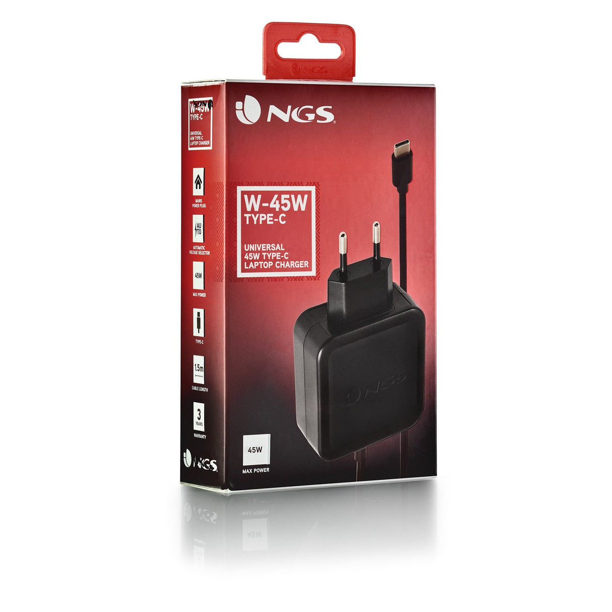 EAN 8435430620085 - NGS W-45W TYPEC Portátil, Smartphone, Tableta Negro Corriente alterna Interior imagen 6