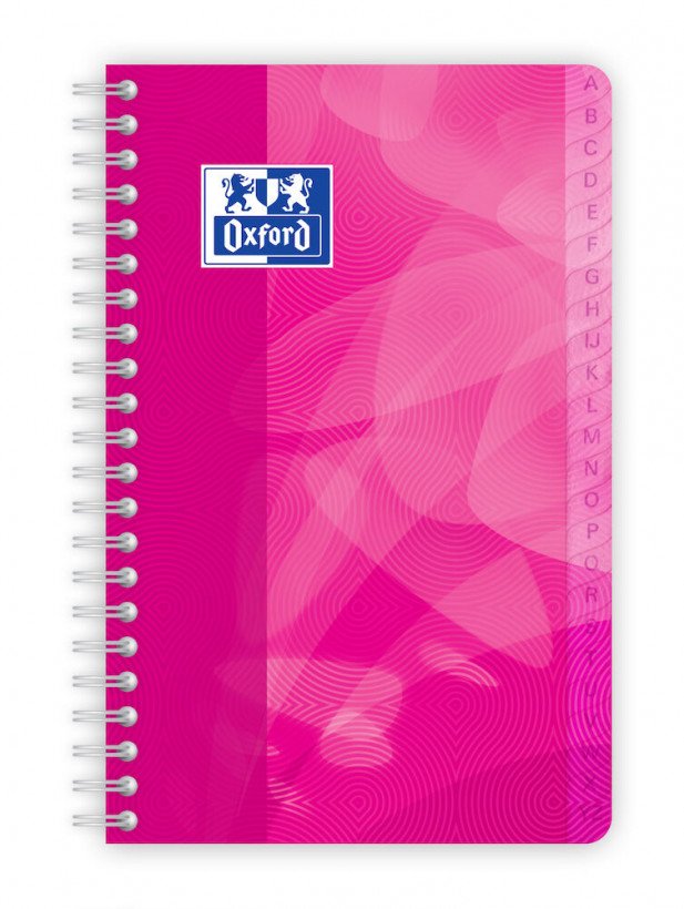 Oxford Cuaderno Índice Alfabético C/Espiral 50h 11x17cm 90gr Rayado 5x5 T/Polipropileno Colores Surtidos