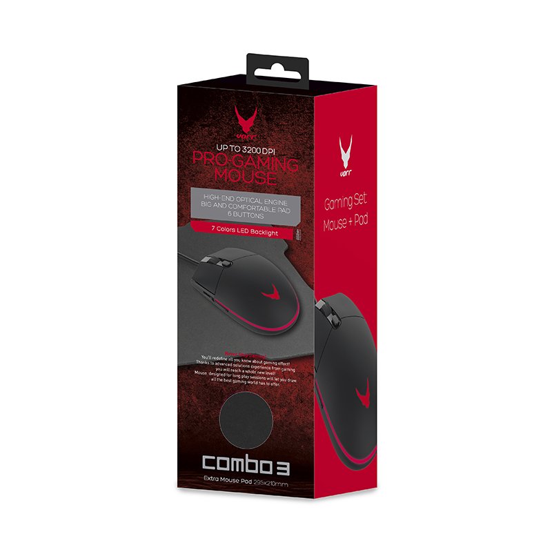 Omega Varr Raton Gaming Con Luz + Alfombrilla Vsetmpx5