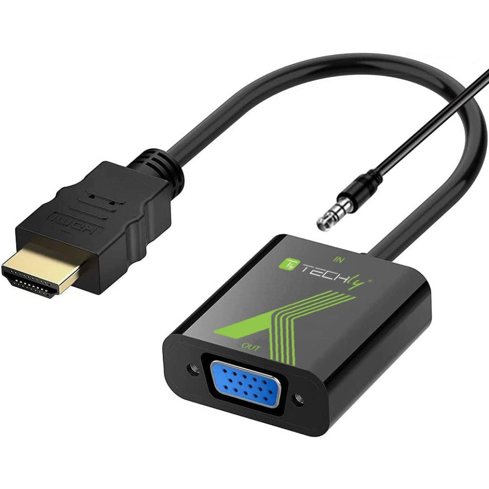 Techly Hdmi -> Vga+3.5mm M/F Negro