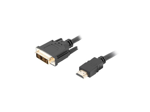 Lanberg Cable Hdmi A Dvi-D(18+1) Ca-Hddv-10cc-0018-Bk Conectores Macho/Macho Chapados En Oro Resolución 1920*1200 1.8m Negro