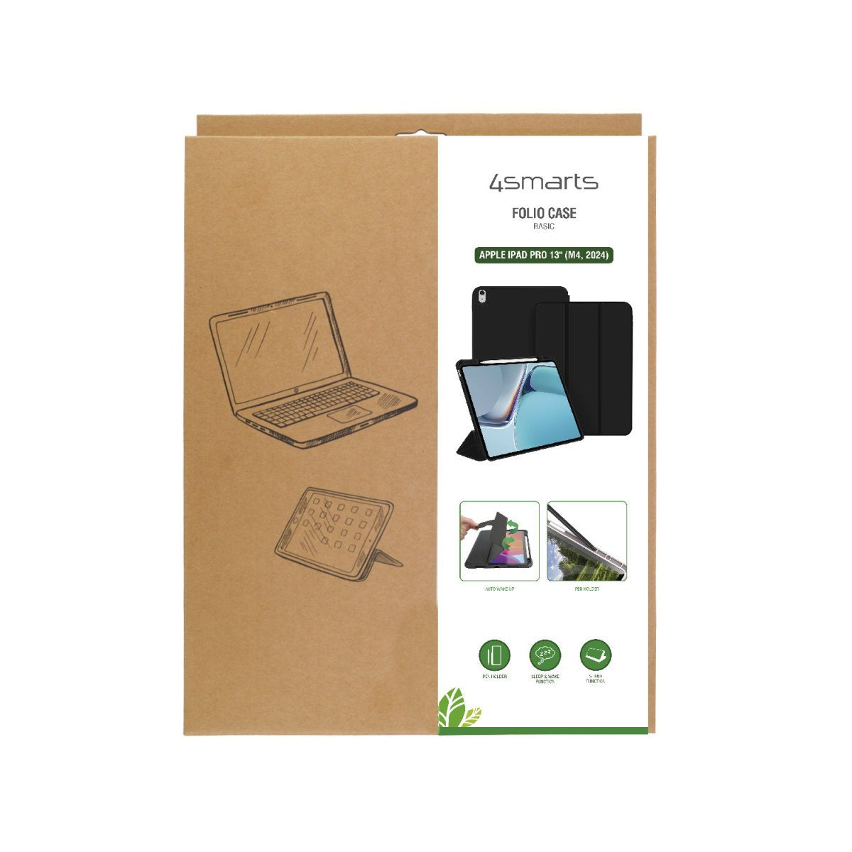 EAN 4252011908578 - 4smarts 541039 funda para tablet 33 cm (13") Folio Negro imagen 5