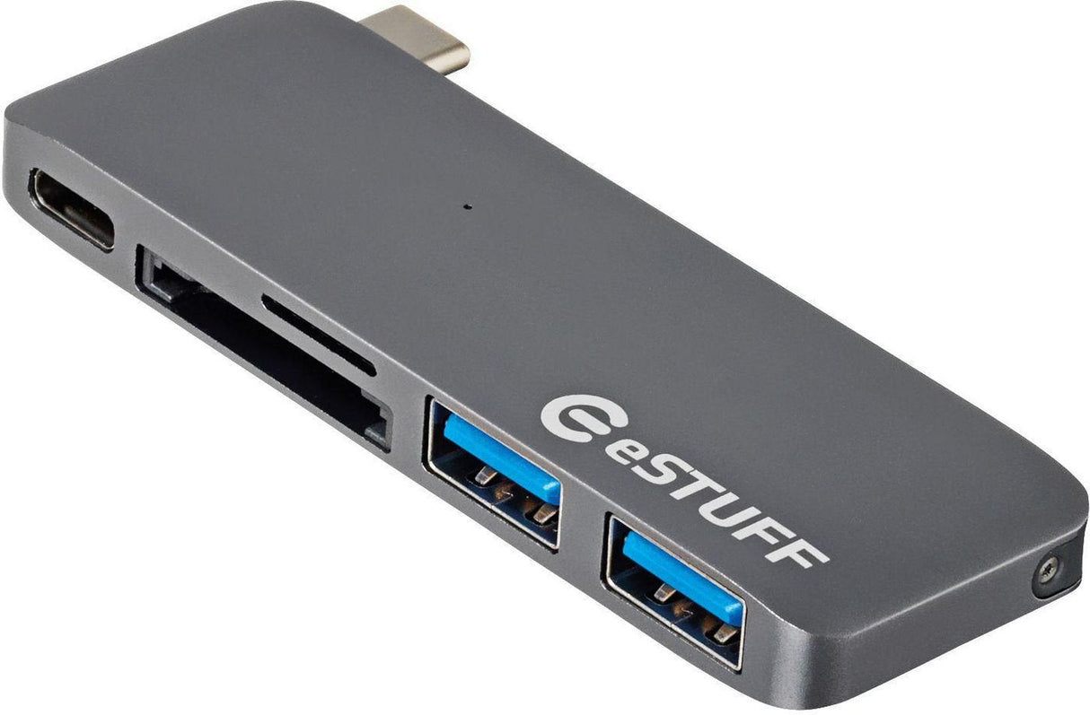 Estuff Es84121-Grey Base Para Portátil Y Replicador De Puertos Usb 3.2 Gen 1 (3.1 Gen 1) Type-C Gris
