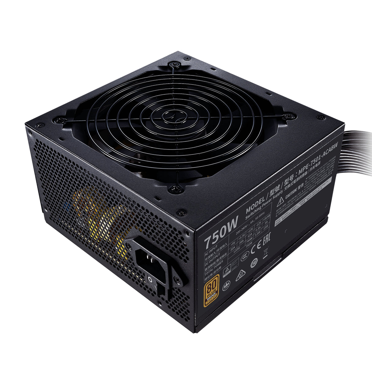 Fuente De Alimentacion Cooler Master Mwe 750 Bronze 230v V2 750 W 24-Pin Atx Atx Negro Mwe Bronze V2 750w 230v 80+ Bronze Mpe-7501-Acabw-Beu