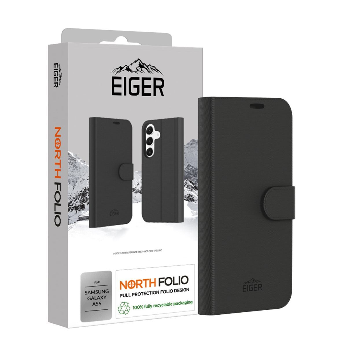 Eiger North Folio Case Galaxy A55 Schwarz