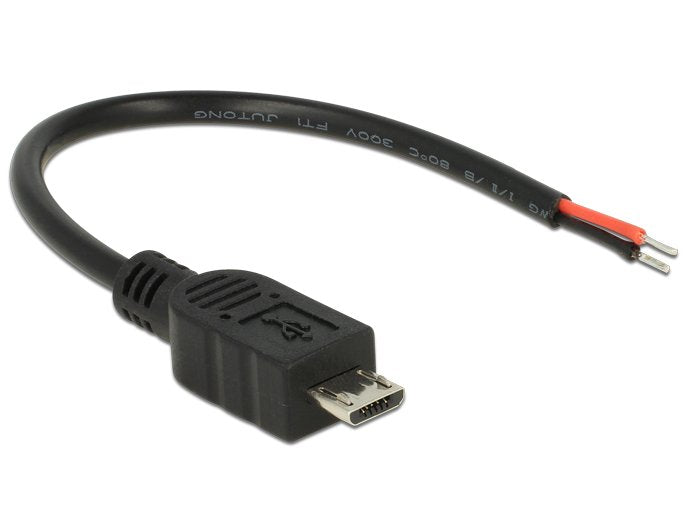 Delock Cable Macho Usb 2.0 Micro-B 2 Hilos Abiertos De Alimentación De 10 Cm Raspberry Pi