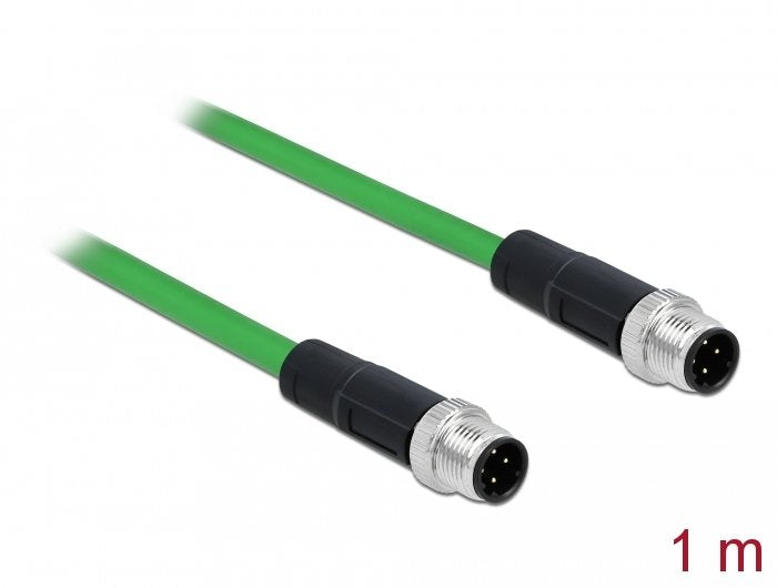 Delock Cable De Red M12 D-Kodiert 4 Pin Conector Macho A Macho Tpu 1 M