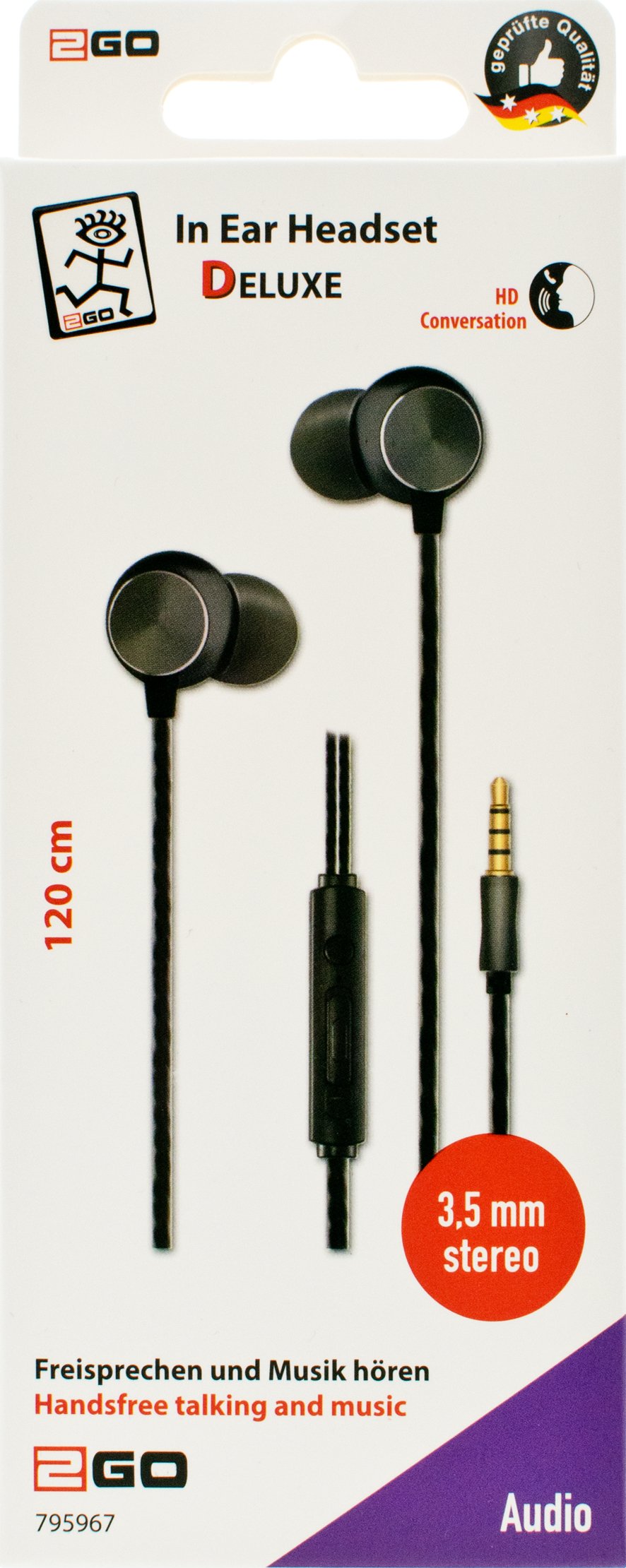 2go In-Ear Mereo-Auriculares "Deluxe" - Negro / Anthrazit