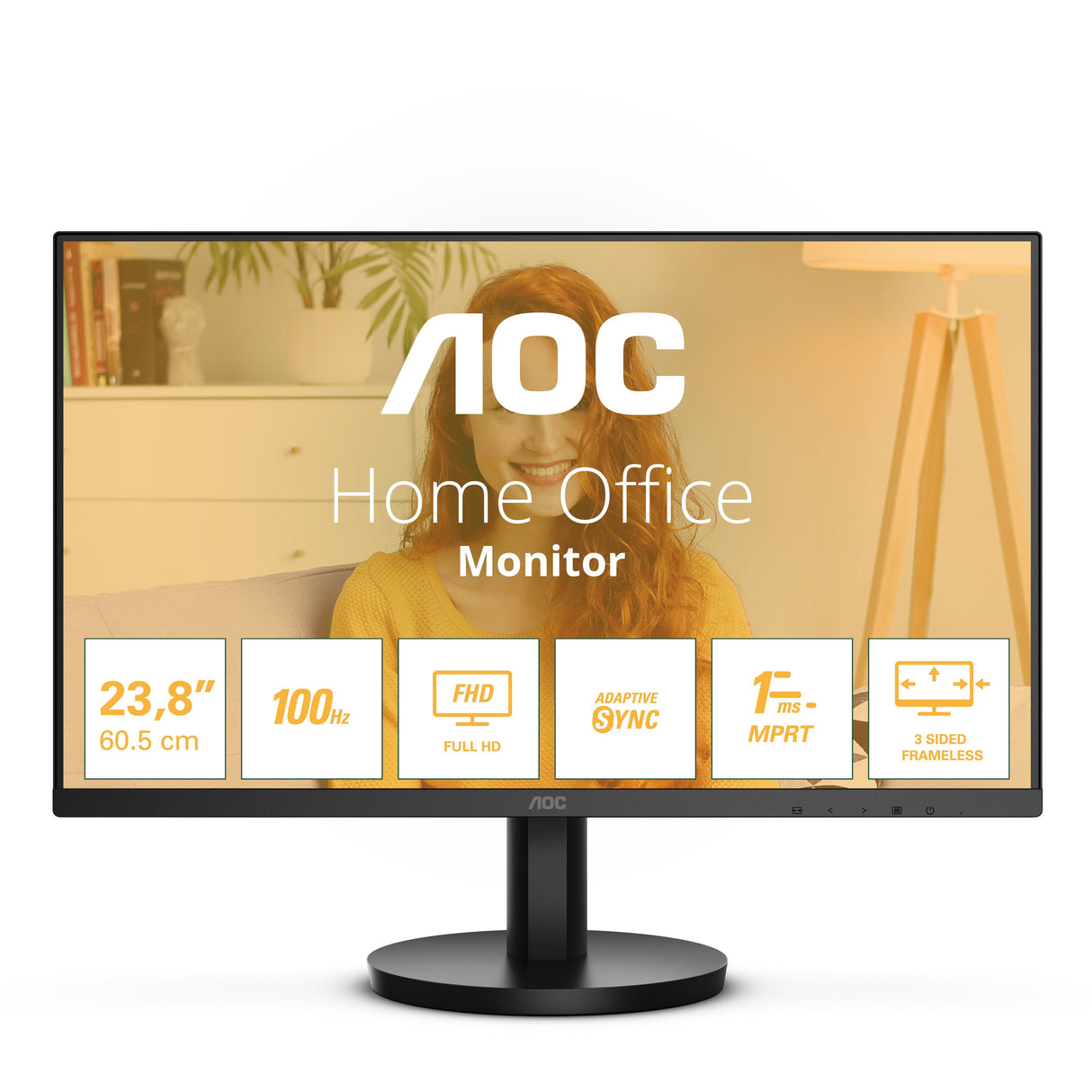 Monitor Aoc 24b3hma2 23.8' Full Hd Multimedia Negro Hdmi Va Negro Speaker Retail