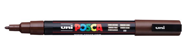 Posca Marcador Pc-3m Punta Cónica 0,9 - 1,3 Mm Marrón Oscuro