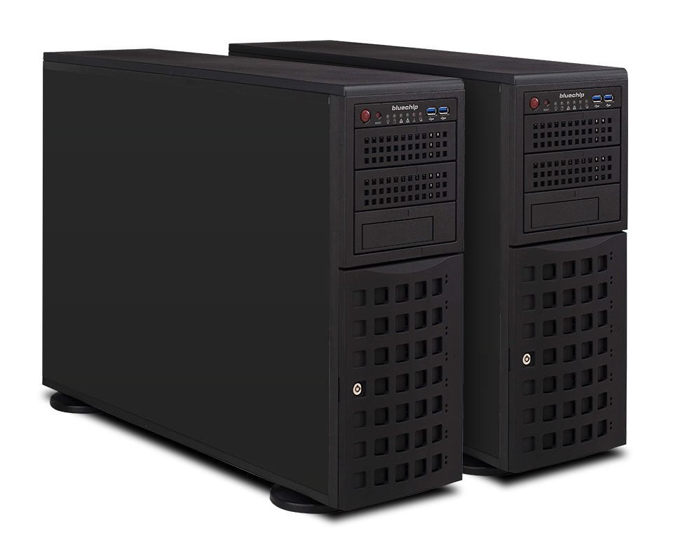Bluechip Serverline T50312s *Collax Ha-Edition* Tower, 2 × Intel® Xeon® Plata 4410y Procesador / Hasta 3.90 Ghz, 64 Gb Ddr5, Avago 9560-8i, 2 X 960 Gb Ssd, 4 X Rj45 (10 Gb/S), Collax V-Bien Pro (Ausstattung Je Server)