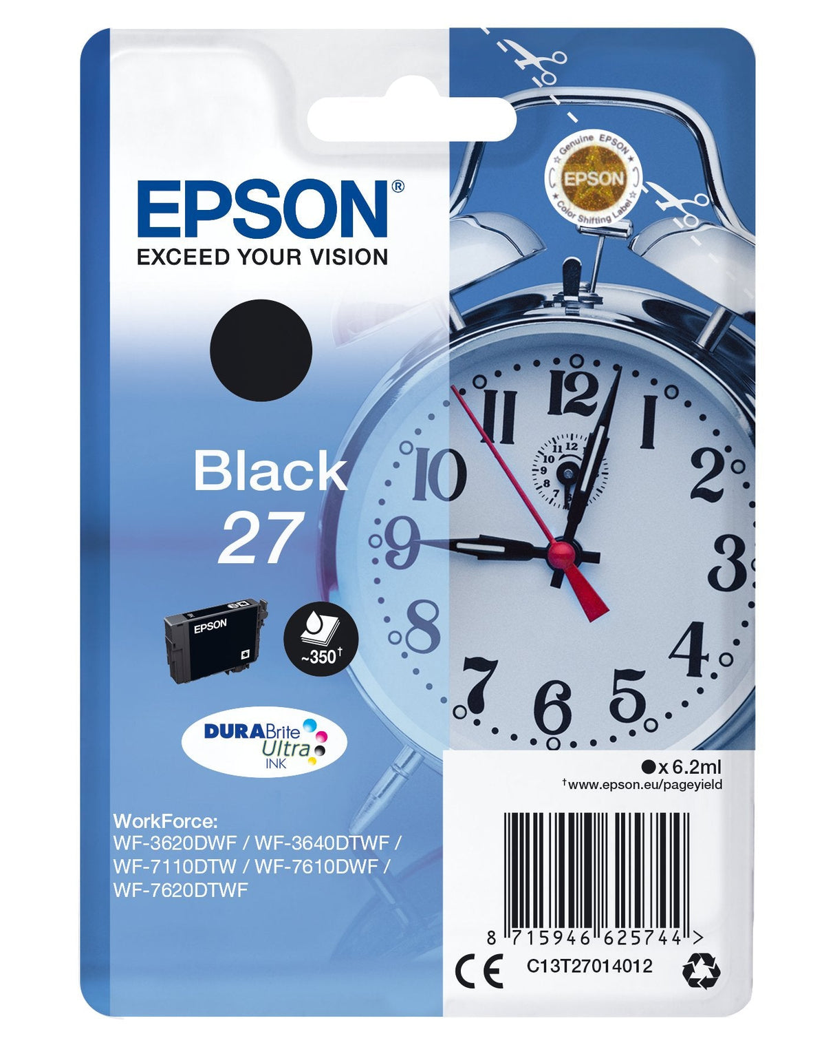 Cartucho Tinta Epson T270140 Negro Wf3000/Wf7000/ Despertador