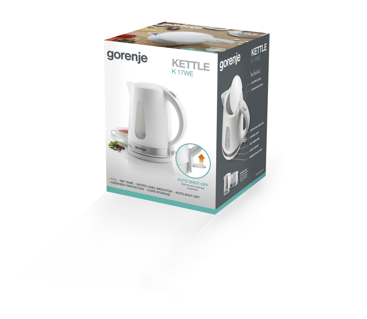 EAN 3838782089718 - Gorenje K17WE tetera eléctrica 1,7 L 2200 W Blanco imagen 3