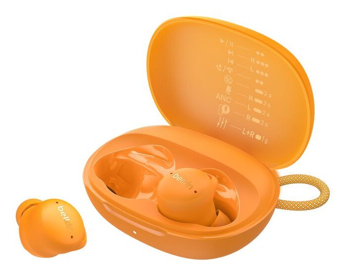 Belkin Soundform Isolate Noise Cancel. In-Ear Orange Auc017hqog