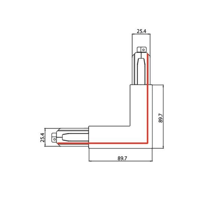 Brumberg 87127070 Eckverbinder 90° 3-Ph.-Stromschiene Onetrack Dali Sl Aussen Ws