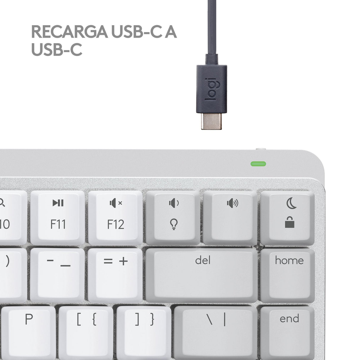 Teclado Ingles Logitech Mx Mini Mechanical For Mac Bluetooth Qwerty Internacional De Ee.Uu. Gris, Blanco