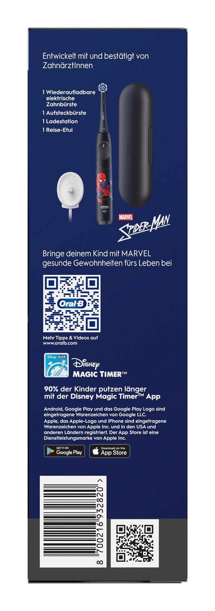 Oral-B Cepillo De Dientes 932820 / Io Kids Spiderman 6+ Mit Etui Negro