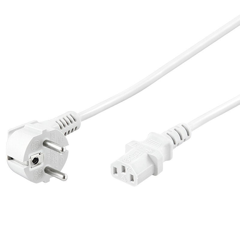 Cable Alimentacion Cee-7/7 90º Schuko A C13 1,50m Blanco