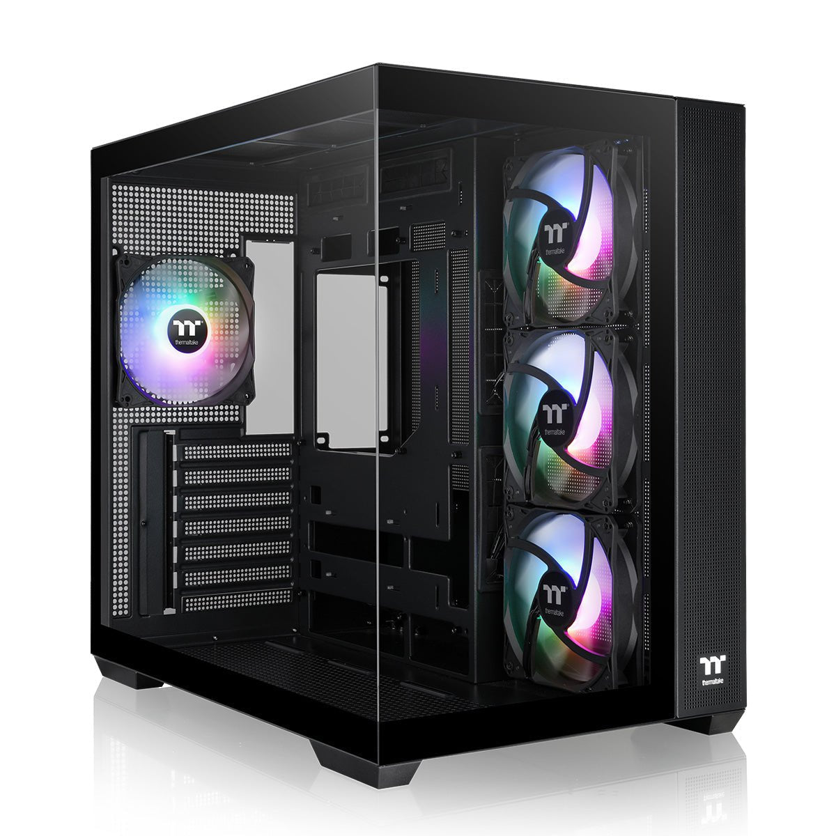 Caja Pc Thermaltake View 380 Tg Argb Negra, Vidrio Templado X 2 Ca-1z2-00m1wn-00