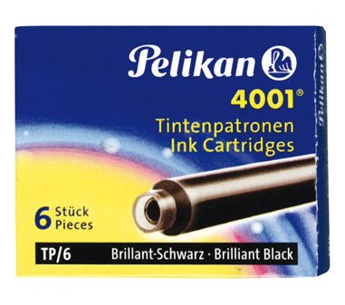 Pelikan Caja De 6 Cartuchos 4001 Tp/6 - Tinta De Alta Calidad - Compatible Con Plumas Estilograficas - Color Negro