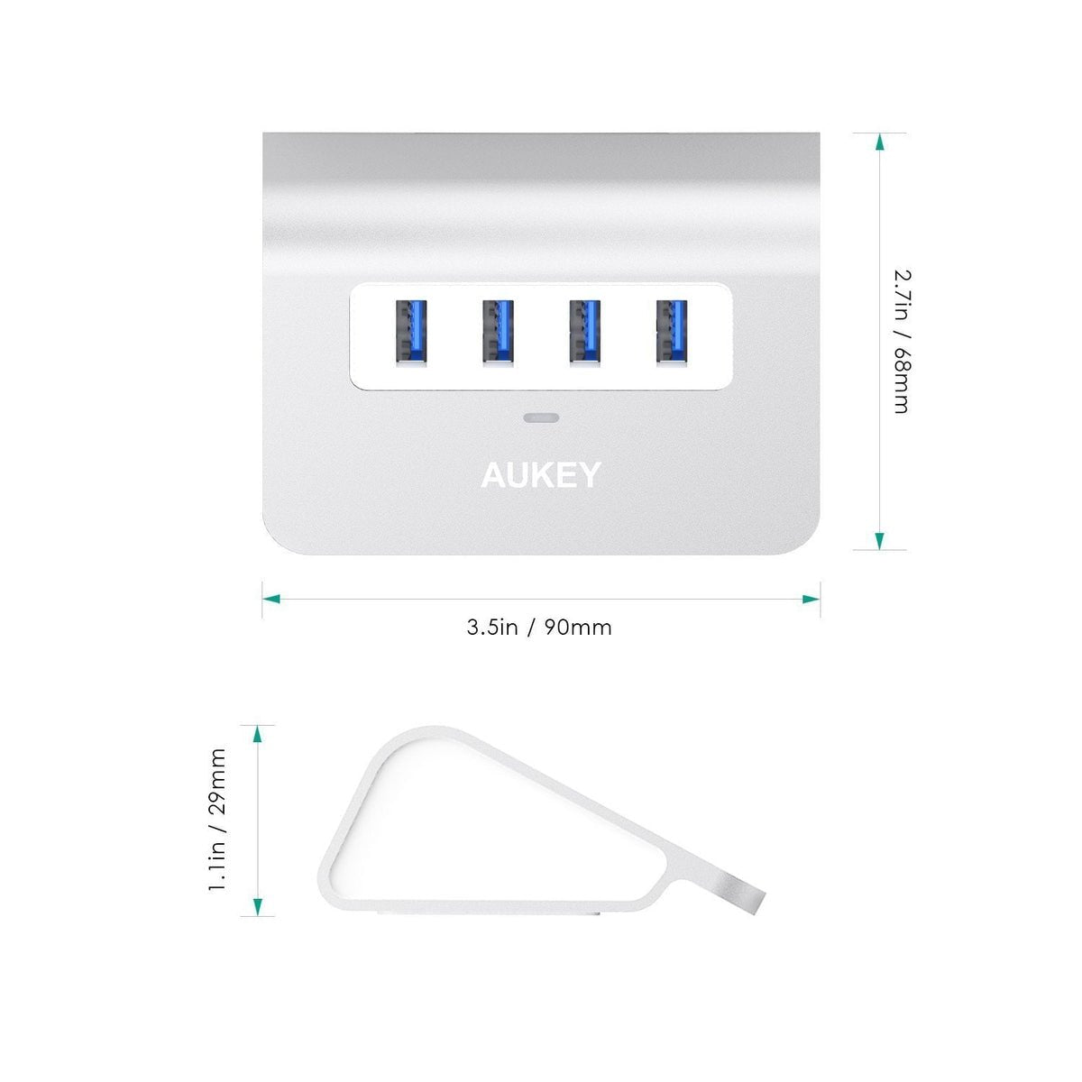 Aukey Cb-H5 Aluminium Hub Usb-A 4in1 4xusb 3.0 5gbps