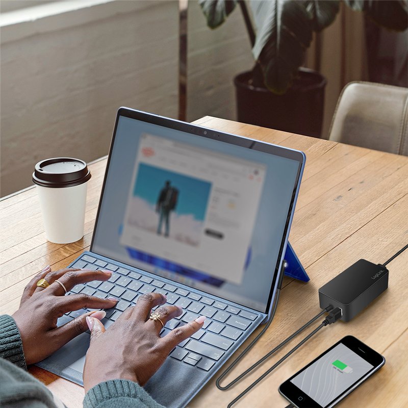 Cargador Portatil 65w 1 Puert. Usb + Especial Y Compatible Con Microsoft Surface Cable De 1.50m Logilink