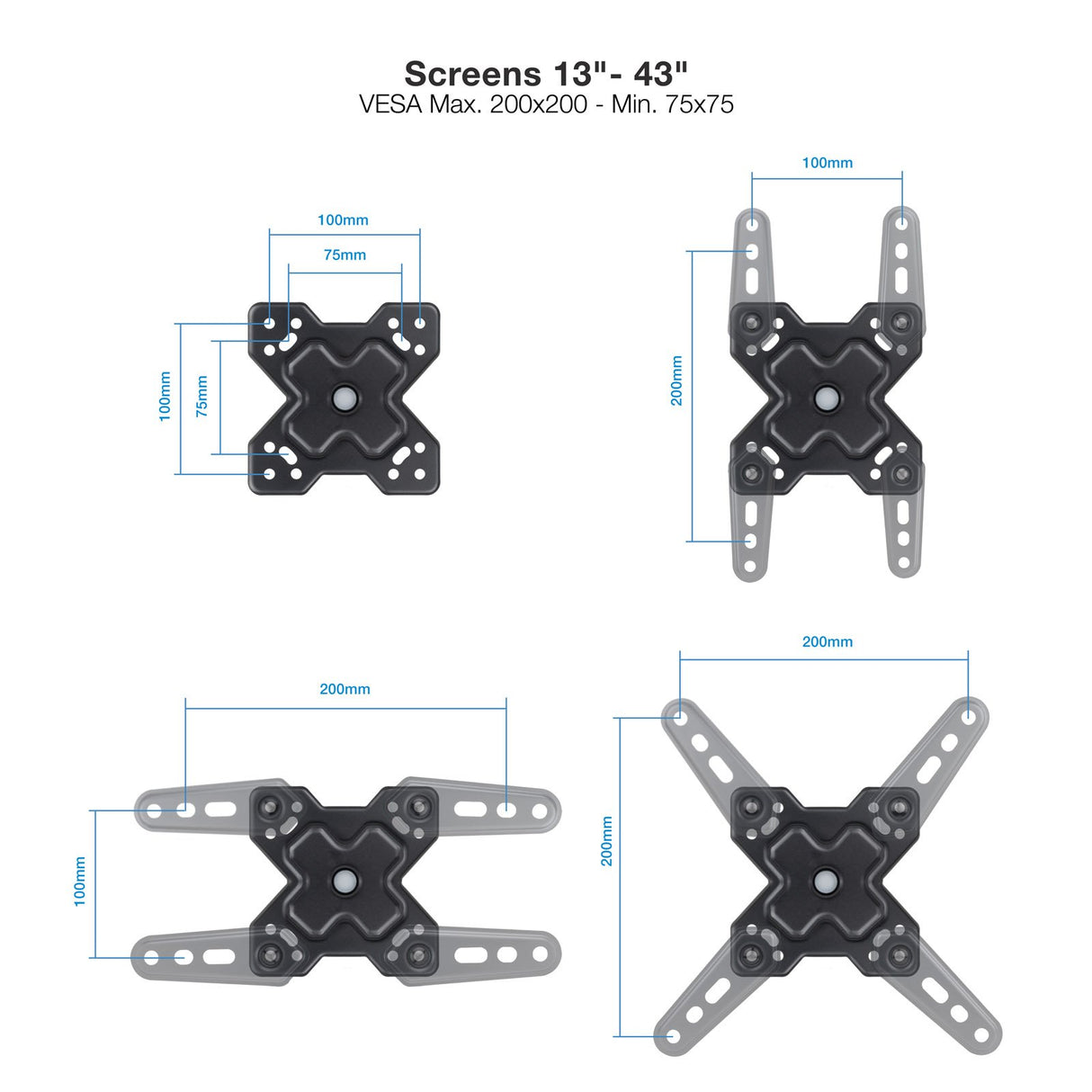 EAN 8433281014510 - TooQ LP1345TN-B soporte para TV 109,2 cm (43") imagen 2