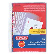 Herlitz 05850508 Protector De Hojas 210 X 297 Mm (A4) Polipropileno (Pp) 50 Pieza(S)