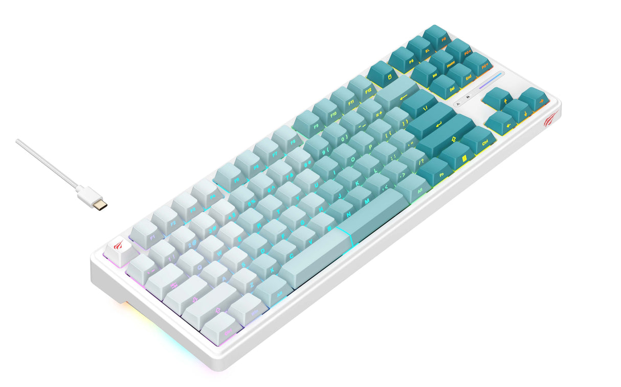 EAN 6939119026332 - Havit KB901L (White and green) teclado Juego USB QWERTY Verde, Blanco imagen 3