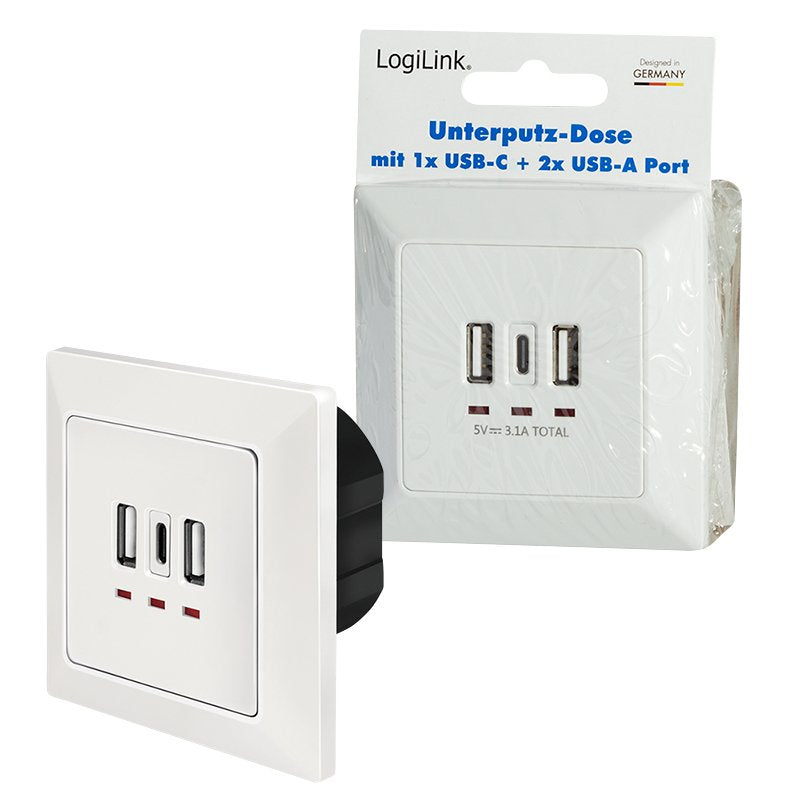 EAN 4052792061376 - LogiLink PA0254 toma de corriente 2 x USB A + 1 x USB C Blanco imagen 8
