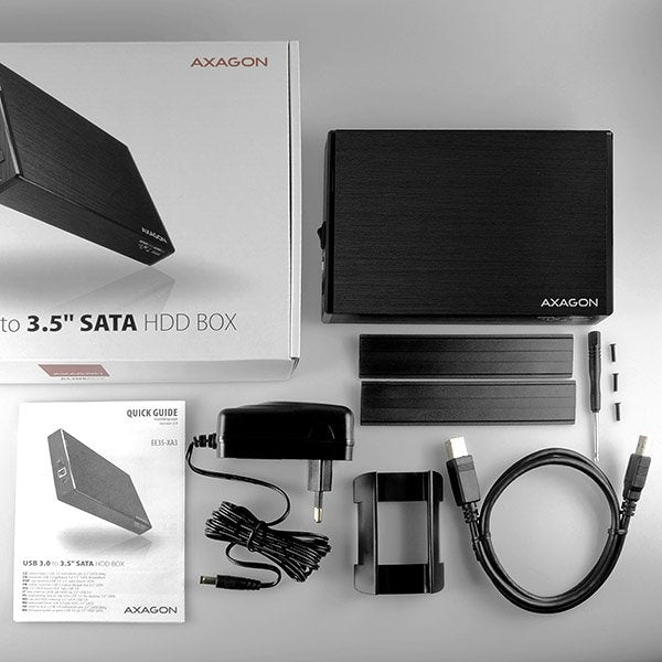 Axagon Ee35-Xa3 Caja Externa De 3,5, Usb 3.0 / Sata Ii, Aluminio - Negro
