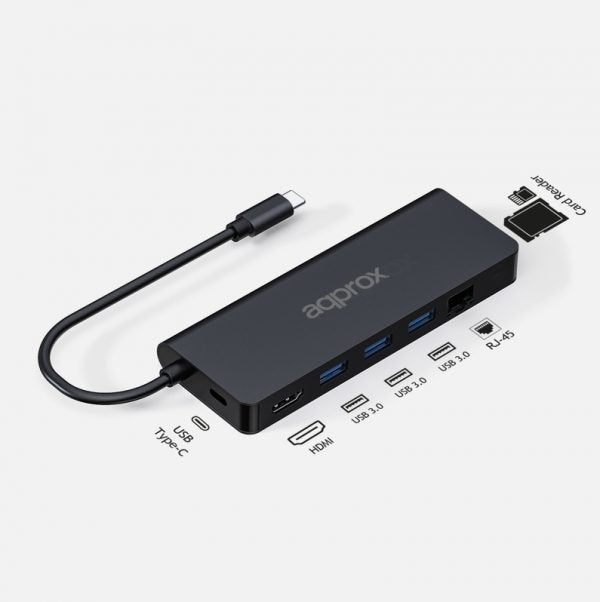 EAN 8435099531555 - Approx APPC53 base para portátil y replicador de puertos USB 3.2 Gen 1 (3.1 Gen 1) Type-C Negro imagen 2