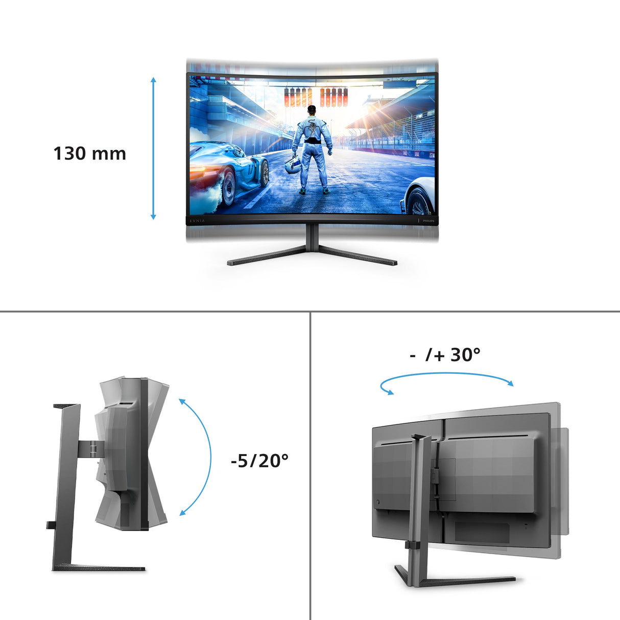 EAN 8712581799540 - Philips 27M2C5500W/00 pantalla para PC 68,6 cm (27") 2560 x 1440 Pixeles Quad HD LCD Gris imagen 4