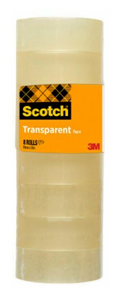 Scotch Cinta Transparente 508 19x33m -Pack 8 Rollos-
