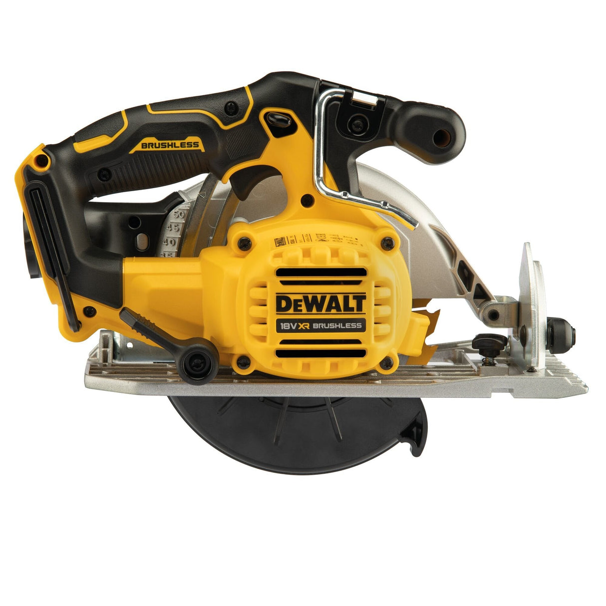 Sierra Circular Inalámbrica Dewalt Dcs565n-Xj, 18 V, Sin Batería Ni Cargador, Amarilla, Negra