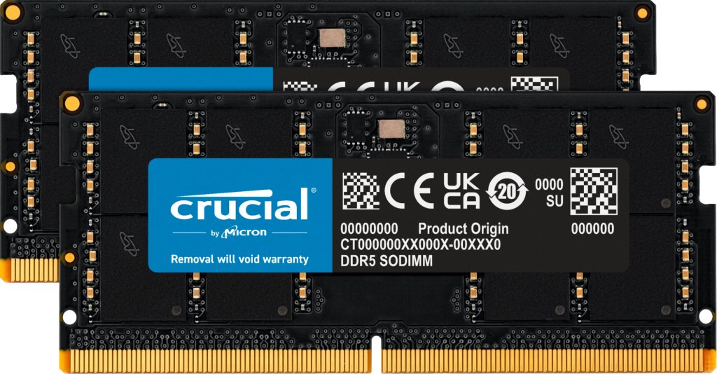 Memoria Crucial Ddr5-5600 128gb 2x64gb Sodimm Cl46 (16gbit)