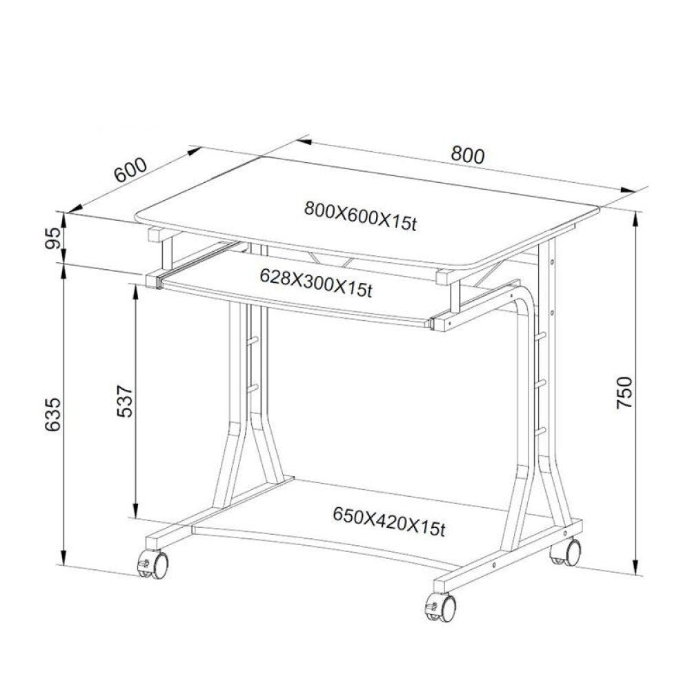 EAN 8057685305687 - Techly ICA-TB 3791A escritorio para ordenador Cereza (fruta) imagen 3