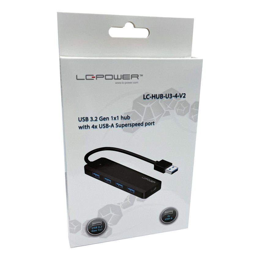 EAN 4260070129346 - LC-Power LC-HUB-U3-4-V2 hub de interfaz USB 3.2 Gen 1 (3.1 Gen 1) Type-A 5 Mbit/s Negro imagen 7