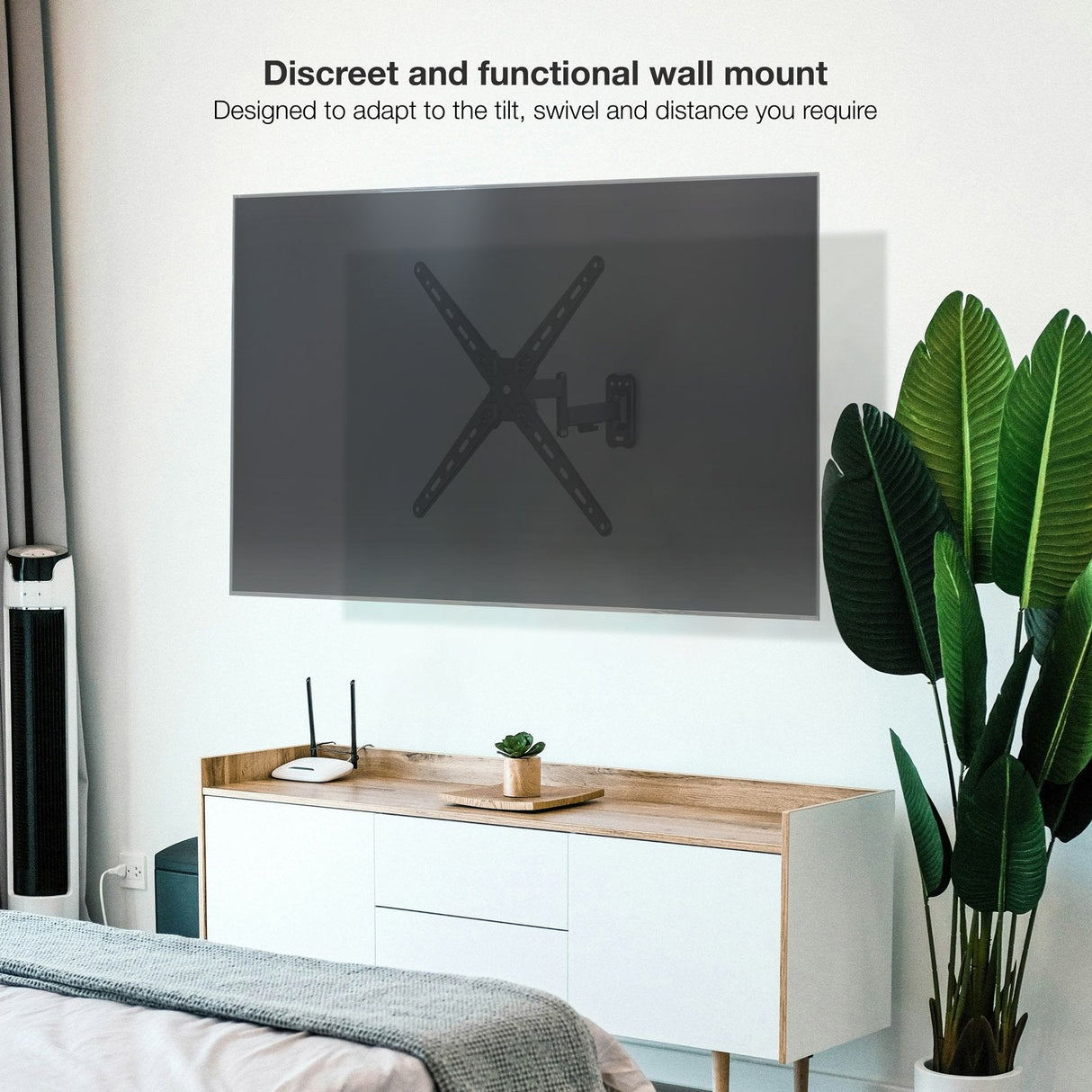 Soporte Pared Pantallas 13-55" Gira/Incli Negro